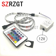 1-5M SMD 5050 RGB blanco PCB 300 LED Flexible 3M cinta de luz DC12V + 24key controlador 2024 - compra barato