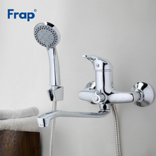 Frap Bathroom Shower Set 300mm Outlet pipe Chrome Bath Brass Shower Faucet Polished Mixer Tap ABS Shower Head Torneira F2203 2024 - buy cheap