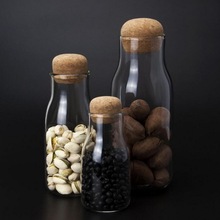 Japanese cork glass storage bottle transparent sealed storage bottle tea coffee can home storage bottle 2024 - buy cheap