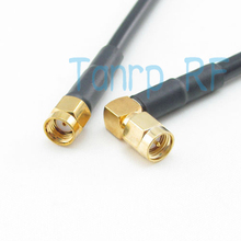 Freeshipping! RG58 RF Pigtail jumper coaxial LOW LOSS cable RP-SMA male plug to SMA male plug Right Angle 6FEET 200CM Wholesale 2024 - buy cheap