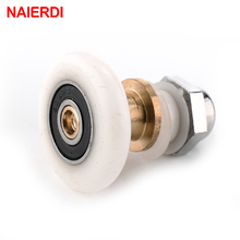 NAIERDI Stainless Steel Brass Shower Wheel Replacement Door Rollers Runners Rubber Wheels Pulleys For Bathroom Fixture Hardware 2024 - buy cheap