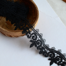 5M/lot 4cm wide Black water soluble embroidery unilateral flower lace Sewing trim cuff collar clothing accessories SC798 2024 - buy cheap