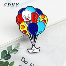 GDHY Enamel Circus Horror Clown Balloon Hot Air Balloon Brooch Colorful Balloons Lucky Ship Boat Pin Jewelry Badges Lapel Pins 2024 - buy cheap