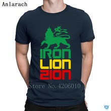 Iron Lion Zion T-Shirt Letters Gift 100% Cotton Slogan Tshirt For Men Designer Tee Top New Fashion Summer Style 2024 - buy cheap