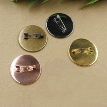 Base de cabujón redondo de 20mm, 25mm y 30mm, broche de cobre y Metal chapado en 6 colores, ajustes de bandeja en blanco para fabricación de joyas, 50 Uds. 2024 - compra barato