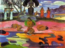 Arte moderno para dormitorio Mahana No Atua, también conocido como el Día de los dioses, Paul gaguín, pinturas pintadas a mano de alta calidad 2024 - compra barato