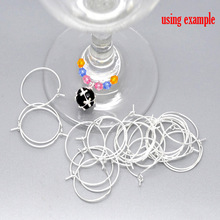 DoreenBeads Silver Plated Zinc Based Alloy Wine Glass Charms Circle Ring Party Decoration 25mm x 20mm, 200 PCs 2024 - buy cheap