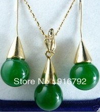 Juego de pendientes y collar con colgante de piedra verde, set de pendientes y collar, envío gratis 2024 - compra barato