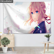 Personalizado violeta evergarden tapeçaria de parede decorações para casa tapeçarias de suspensão de parede floresta para o quarto 130x150cm, 140x250cm 2024 - compre barato