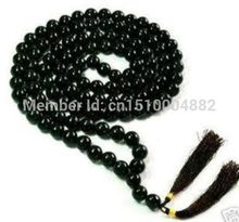 108 Tibetan Buddhist Black Agate Prayer Beads Necklace 8MM 2024 - buy cheap