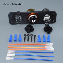 Shhworld высокое качество двойная розетка для автомобильного прикуривателя Разветвитель 12В 24В USB 2.1A 1A адаптер питания зарядное устройство 2024 - купить недорого