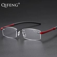 Reading Glasses Men Women Rimless Diopter Presbyopic Eyeglasses Male Women Eyewear +1.0+1.5+2.0+2.5+3.0+3.5+4.00 QF229 2024 - compre barato