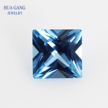 120# Blue Square Shape Princess Cut Synthetic Spinel Stone For Jewelry Size 2x2mm~8x8mm 2024 - buy cheap