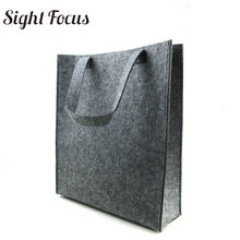 Custom Printed Recycled Women Grey Felt  Tote Bag Eco-friendly Felt Shopping Bag Solid Casual Fashion Designer Felt Grocery Bags 2024 - buy cheap