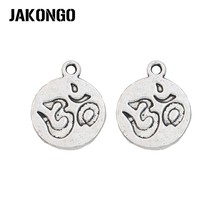 JAKONGO Antique Silver Plated Yoga Sign Charm Pendants for Jewelry Accessories Making Bracelet DIY 16x13mm 20pcs/lot 2024 - buy cheap