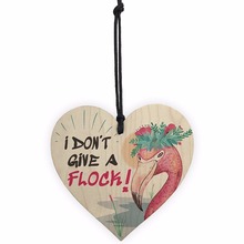 Meijiafei I Don't Give A Flock Wooden Hanging Heart Flamingo Art Party Accessory Decoration Funny Chic Sign 2024 - buy cheap