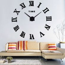 3D Wall Clock DIY Roman Numeral Metallic Mirror Stick-On Clock Modern Timing Decor For Home Kitchen Living Room Bedroom 2024 - buy cheap