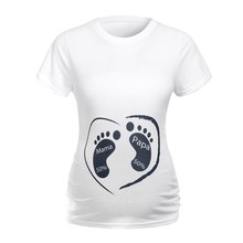 Женская футболка с коротким рукавом и мультипликационным принтом, Одежда для беременных, рубашки размера плюс, топ для беременных 2024 - купить недорого