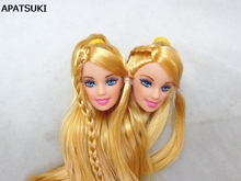Cabeza de muñeca de pelo dorado para niños, accesorios de cabeza de muñeca de 11,5 "para casa de muñecas BJD 1/6, 2 unids/lote 2024 - compra barato