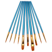 10 Pcs/lot Paint Brush Pearly blue Brush Nylon Hair Combination Watercolor Brush Art Tool Set Professional Painting pen 2024 - buy cheap