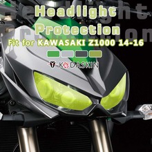 Kodaskin tampa de proteção de tela de farol de motocicleta, acessórios abs protetor de farol apto para kawasaki z1000 2014 2015 2016 2024 - compre barato