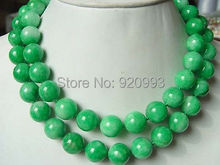 Venta al por mayor y gratis P & P ** 12 MM precioso collar de piedra Natural verde 32" 2024 - compra barato
