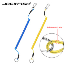 JACKFISH-cuerdas de retención de pesca con mosquetón para acampar, seguridad para bloquear el cable de acero, accesorios para herramientas de pesca 2024 - compra barato