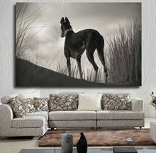 Wall Art Prints Black and White Greyhound Gazing Posters and Prints Oil Painting on Canvas Picture for Living Room No Decor 2024 - buy cheap