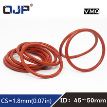 5PCS/lot Red Silicon Ring Silicone/VMQ O ring 1.8mm Thickness ID45/46.2/47.5/48.7/50mm Rubber O-Ring Seal Gasket Rings Washer 2024 - buy cheap