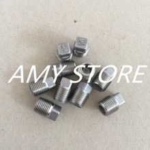 10PCS 304 Stainless steel Square Head Pipe fitting Plug DN6/8/10/15/20/25 1/8" 1/4" 3/8" 1/2" 3/4" 1" Malleable male BSPT 2024 - buy cheap