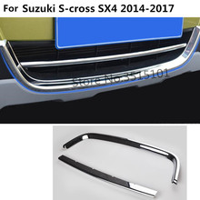 Car Styling Cover Protect Detector Trim Front Up Bottom Grid Grill Grille 2pcs For Suzuki S-Cross Scross SX4 2014 2015 2016 2017 2024 - buy cheap