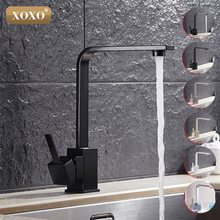 XOXO Free Shipping Polished Black Brass Swivel Kitchen Sinks Faucet 360 degree rotating Kitchen Mixer Tap 83030H 2024 - buy cheap