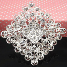 CRYSTA FLOWER PIN BROOCHES WOMEN WEDDING COSTUME JEWELLRY BROOCH SILVER 2024 - buy cheap