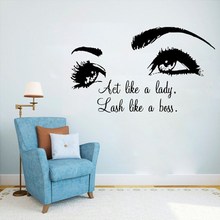 YOYOYU Eyes lash Vinyl Wall Quotes Sticker Beauty Salon Removeable Decal Bedroom Living room Home Decoration Art Poster ZX427 2024 - buy cheap