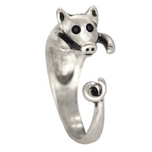 QIAMNI Cute 3D Lucky Pig Animal Adjustable Ring Fashion Minimalist Jewelry Christmas Pet Lover Gift for Women Girls Bague Bijoux 2024 - buy cheap