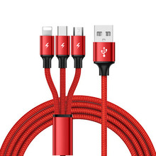 3 IN 1 8Pin USB Type C Micro USB Cable For iPhone 8 X 7 6 6S Plus Samsung Nokia USB Fast Charging Cables Nylon Cord Universal 2024 - buy cheap