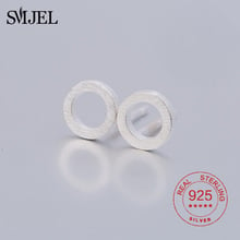 SMJEL 925 Sterling Silver Tiny Circle Round Earrings for Women Simple Silver Daily Jewelry Love Heart Stud Earring Girl 2024 - buy cheap