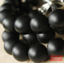 O envio gratuito de 144 pçs/lote 8 MM Natureza Pedra Agata Geada Matte Black Onyx Beads para Fazer Jóias OAB07 2024 - compre barato