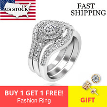 Us stock uloveido anéis de casamento para mulher anel de noivado feminino 3 pçs conjunto de anel de jóias femininas acessórios de decoração ra0346 2024 - compre barato