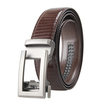 Cinturón de piel auténtica de alta calidad para hombre, cinturones con hebilla automática de Metal, color negro 2024 - compra barato