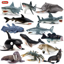 Oenux-figura de acción de Vida Marina, mundo submarino, ballena, tiburón, cangrejo, Tortuga, modelo de animales marinos de Acuario, juguete infantil educativo de PVC 2024 - compra barato