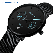 Luxury Brand CRRJU Elegant Men Watch Fashion Simple Waterproof Quartz Wristwatch Perfect Gifts for Men Relogio Masculino 2024 - buy cheap