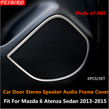 ABS Chrome Car Door Stereo Speaker Audio Frame Cover Interior Trim 4 PCS / Set For Mazda 6 Atenza Sedan 2013 2014 2015 2024 - buy cheap