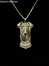 Pingente prata e ouro airedali terrier, colar masculino com pingente de animal 2024 - compre barato