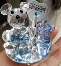 Tetina de Oso de Cristal K5 personalizada, recuerdo de fiesta de bautizo, recuerdo de boda, 50 Uds. 2024 - compra barato