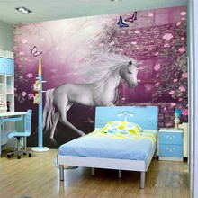 Beibehang-papel pintado de cualquier tamaño, murales de papel de pared, rollo de papel tapiz para niños, murales de caballo de dibujos animados, papel de pared 3d, pared del dormitorio 2024 - compra barato