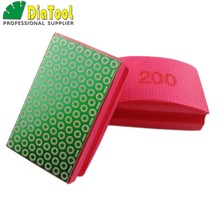 DIATOOL 1pc Electroplated Diamond Hand Pad 90X55MM Grit #200 Hard Foam Backed Hand Polishing Grinding Block 2024 - buy cheap