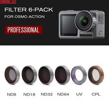 Startrc-conjunto de filtro de lente para câmera, conjunto de acessórios de ação para lentes de câmera de ação dji osmo com uv/16a/nd8/nd16/nd32 para dji osmo 2024 - compre barato