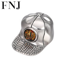 FNJ 925 Silver Cap Pendant Fashion Hat Hang Original Pure S925 Thai Silver Pendants for Women Jewelry Making 2024 - buy cheap