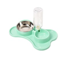 Portable Dog Cat Automatic Feeder Water Drinking Feeding Basin Bowls Plastic Dual Port food water bowl For Pet supplies 2024 - buy cheap